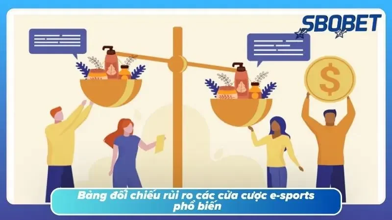 So sánh rủi ro các cửa cược e-sports phổ biến