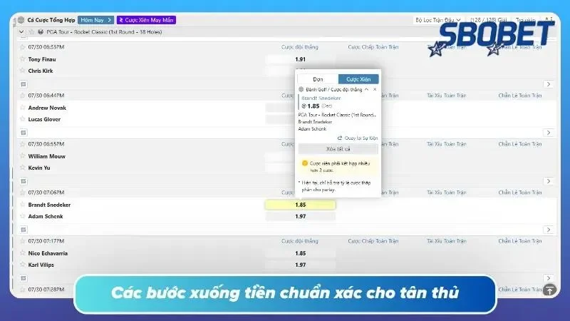 Hướng dẫn các bước tham gia xuống tiền nhanh chóng