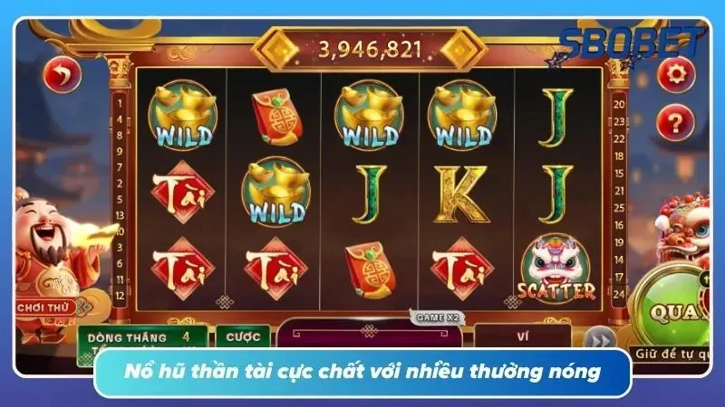 Giao diện game nổ hũ thần tài cực lóa mắt với xu vàng